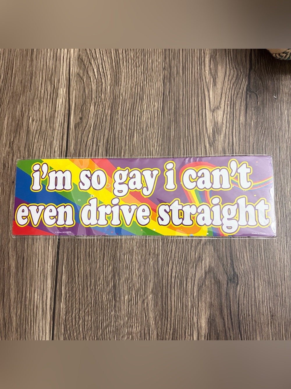 LGBTQ+ Rainbow I’m So Gay I Can't Even Drive Straight Car Magnet 10”x3” Pride